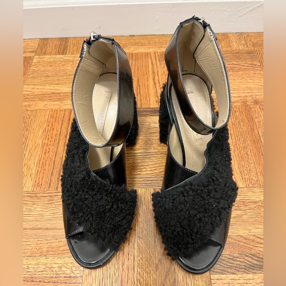 BCBGMaxAzria Faux Fur Block Heel Sandal - Picture 2 of 7